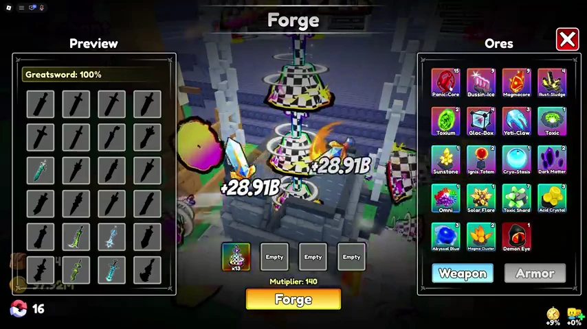 Default demonstrates an Apex Greatsword craft in +1 Loot To Forge